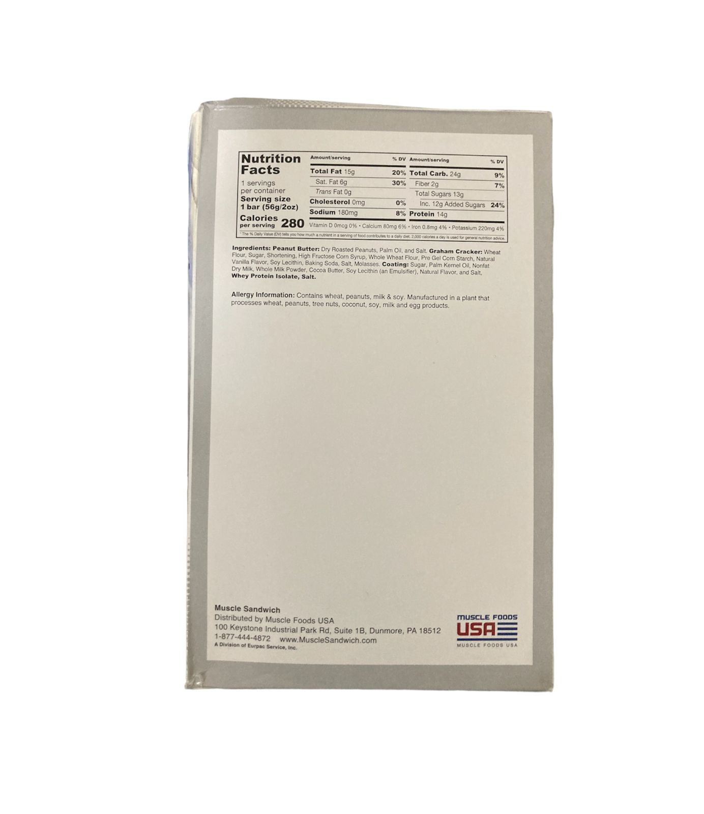 Caja De barras Muscle Sandwich  (12 pzas)