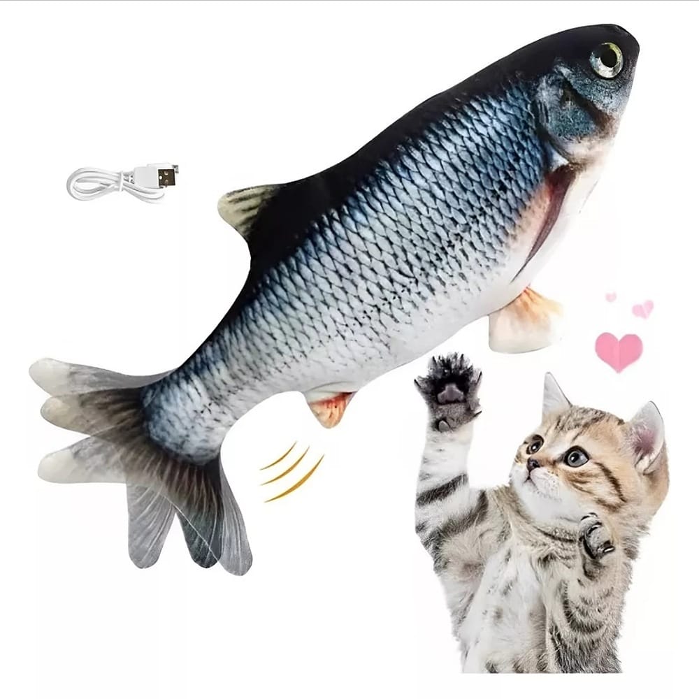 Juguete De Gato Pez Bailando Eléctrico Hierba Gatera Gracioso