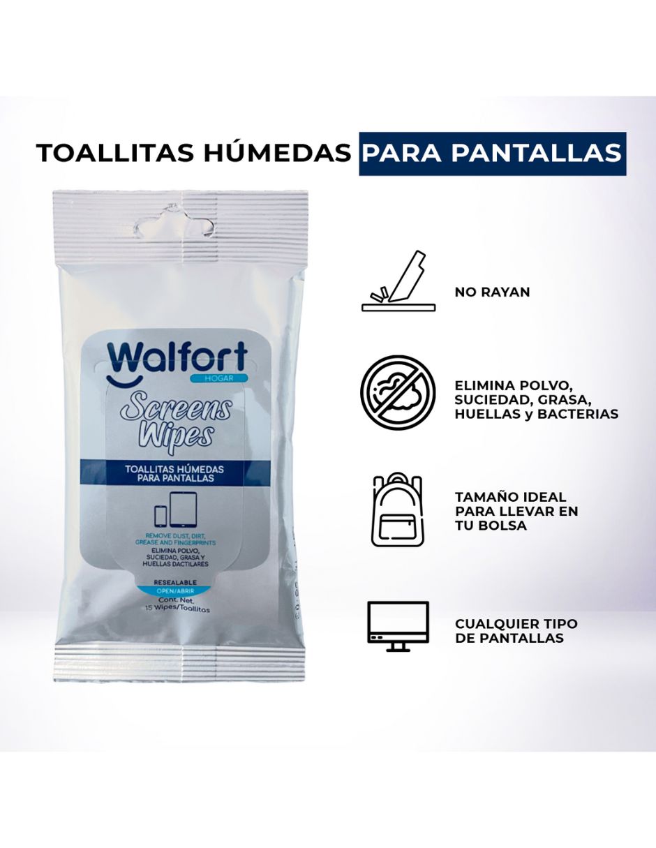 Toallitas Walfort para Pantallas (12 piezas)