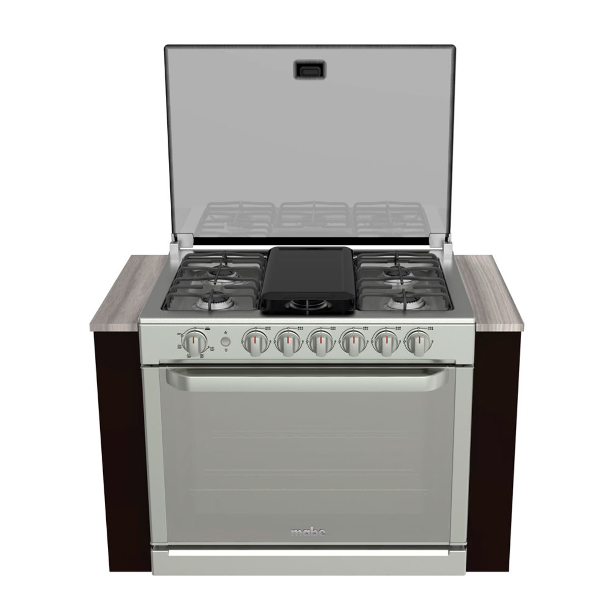 Estufa empotrable Mabe Diseño MA0C80300C a gas/eléctrica 6 quemadores inoxidable 127V puerta ciega 99L
