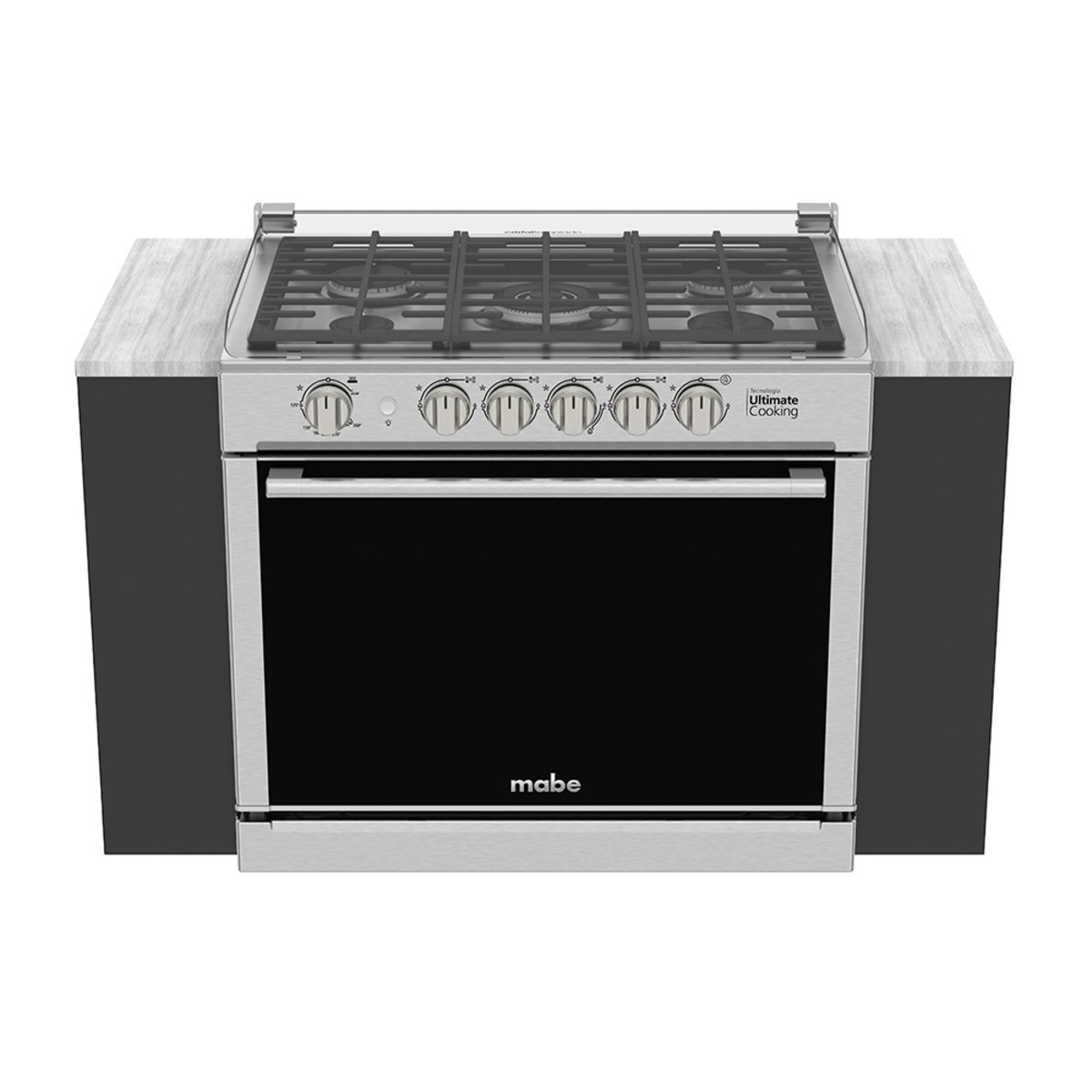 Estufa empotrable Mabe Diseño XOC80800CT1 a gas/eléctrica 5 quemadores inoxidable 127V puerta con visor 99L