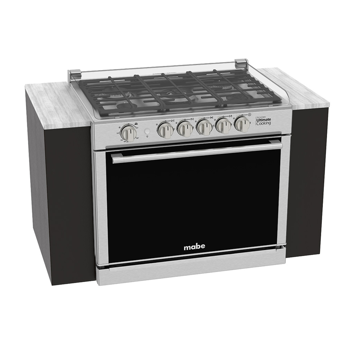 Estufa empotrable Mabe Diseño XOC80800CT1 a gas/eléctrica 5 quemadores inoxidable 127V puerta con visor 99L