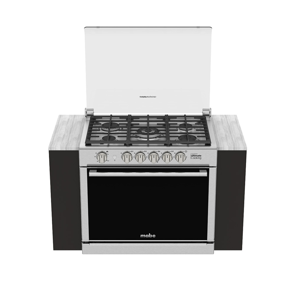 Estufa empotrable Mabe Diseño XOC80800CT1 a gas/eléctrica 5 quemadores inoxidable 127V puerta con visor 99L