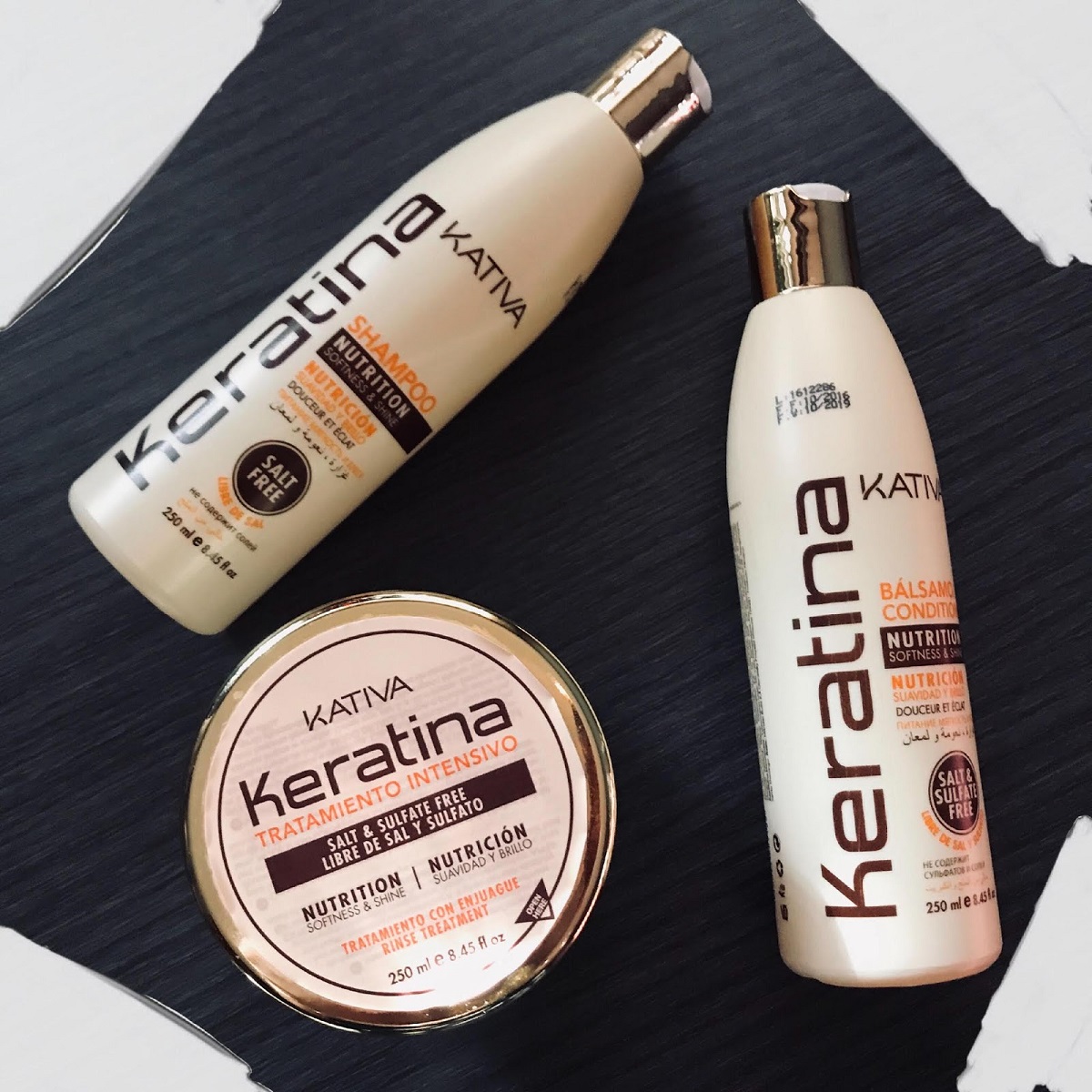 Kit KATIVA Keratina shampoo + acondicionador + tratamiento  250ml