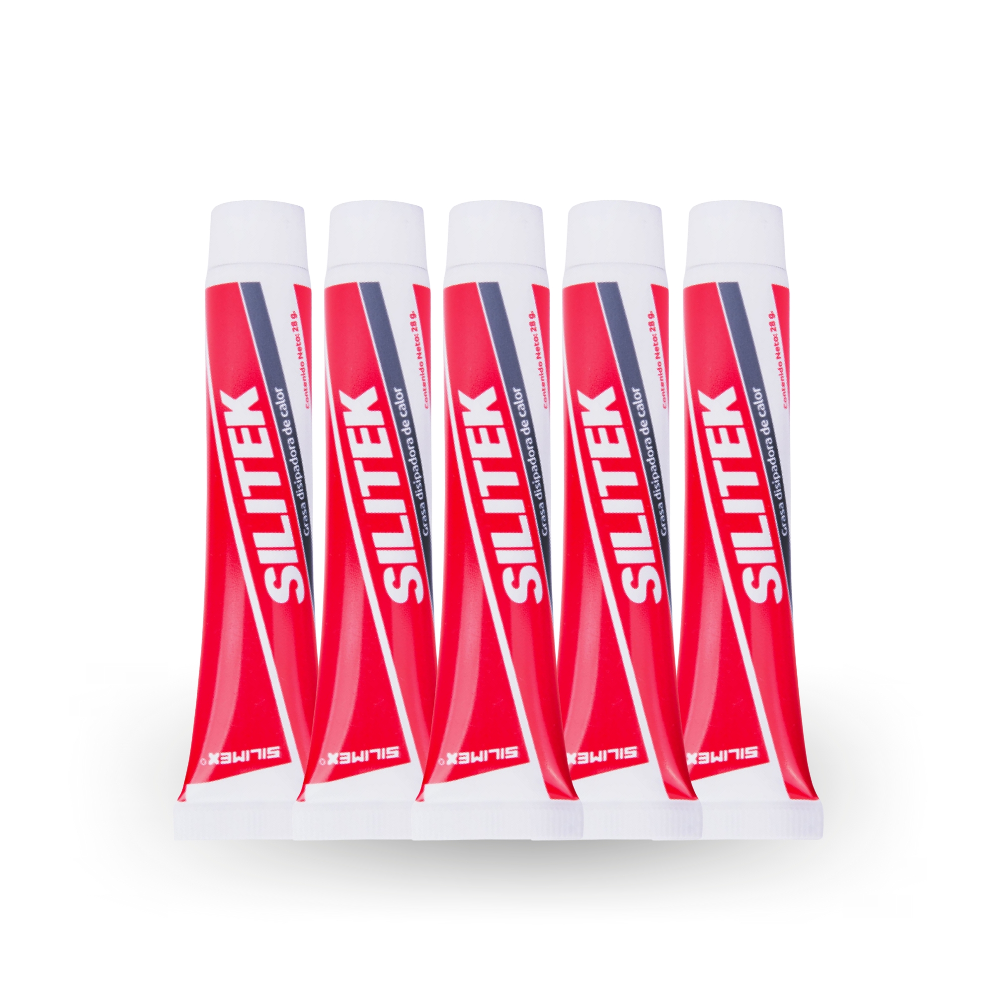 5 Pack - Grasa disipadora de calor, Silimex Silitek, de Alta Viscocidad, 28 G.