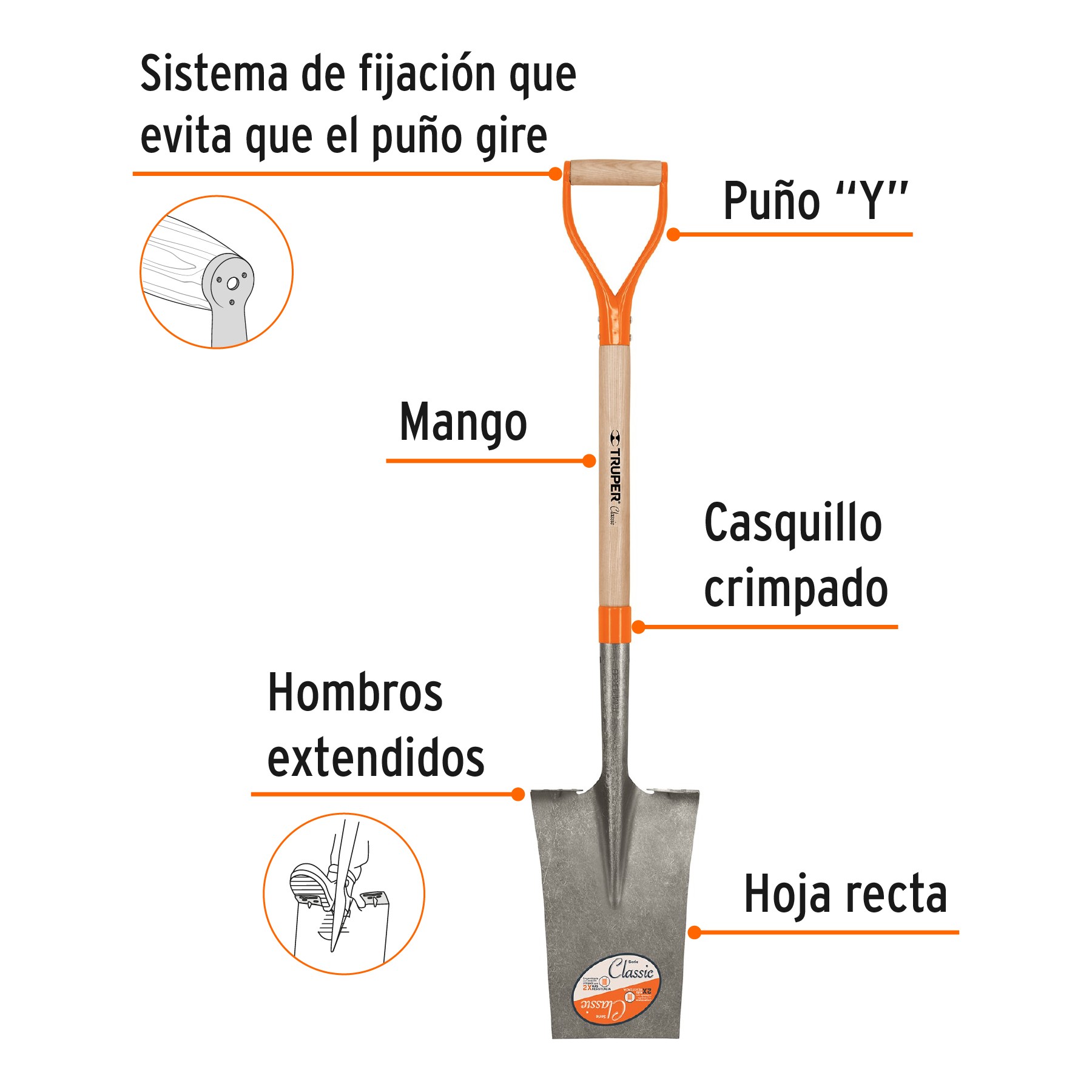 PALA ESCARRAMÁN CLASSIC, PUÑO "Y", TRUPER 17156