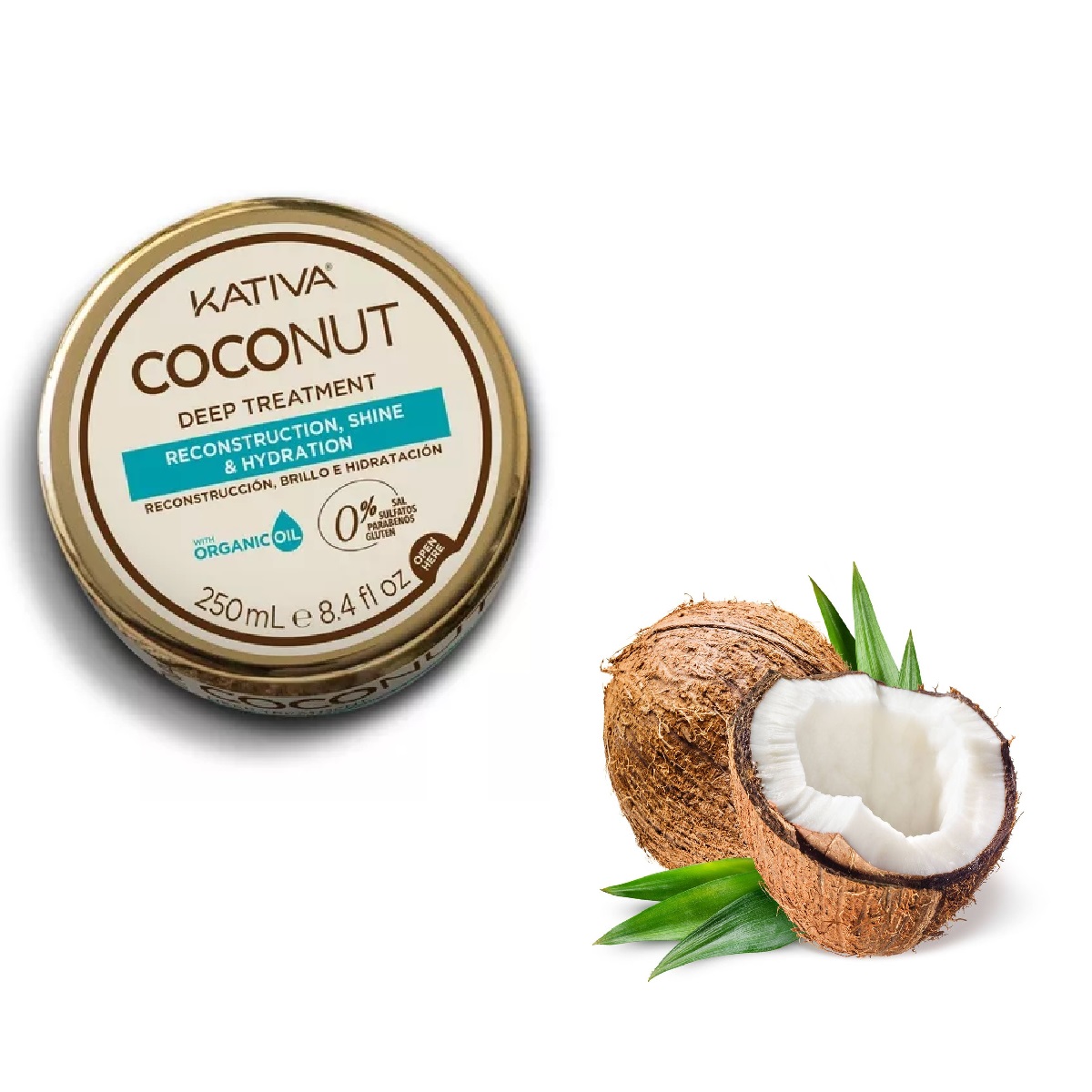 Kit KATIVA Coconut shampoo + acondicionador + tratamiento 250ml 