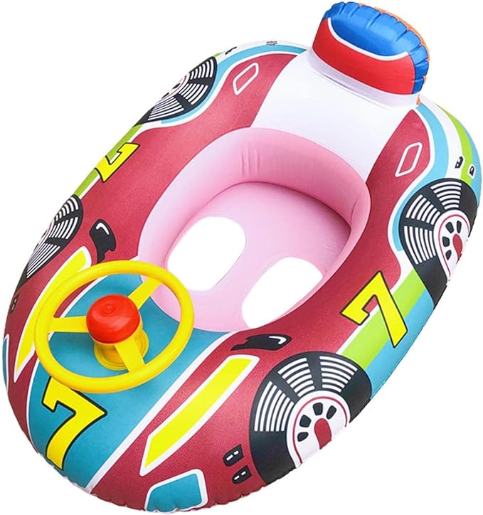 Bote Coche Salva Vidas Flotador Inflable Niños Bebes con Sonido