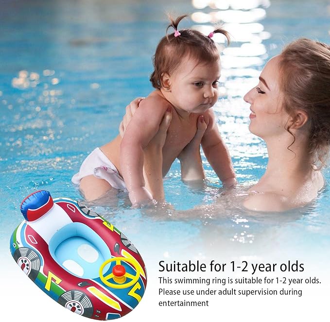 Bote Coche Salva Vidas Flotador Inflable Niños Bebes con Sonido