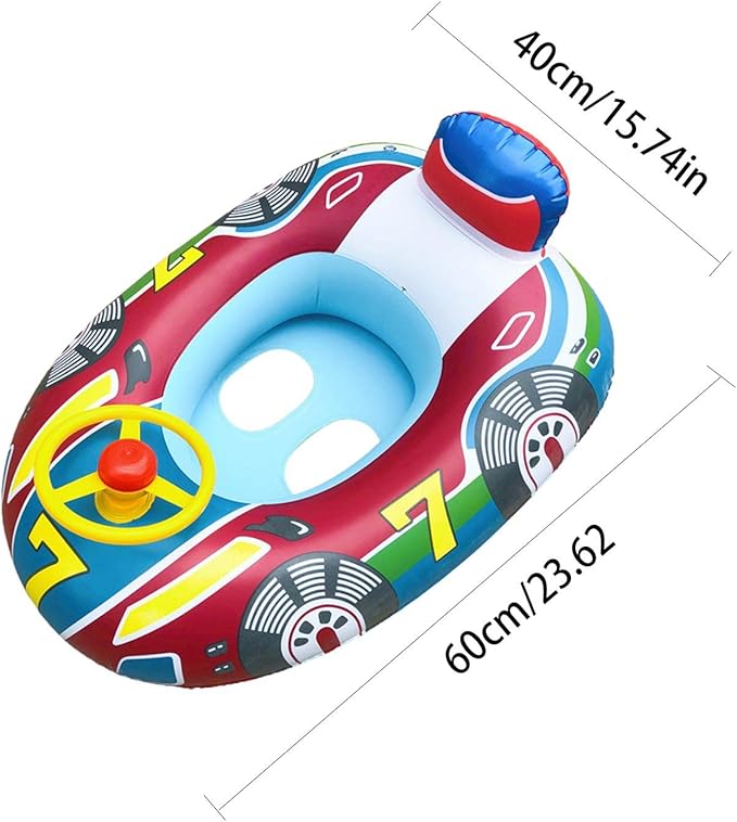 Bote Coche Salva Vidas Flotador Inflable Niños Bebes con Sonido