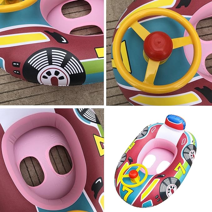 Bote Coche Salva Vidas Flotador Inflable Niños Bebes con Sonido