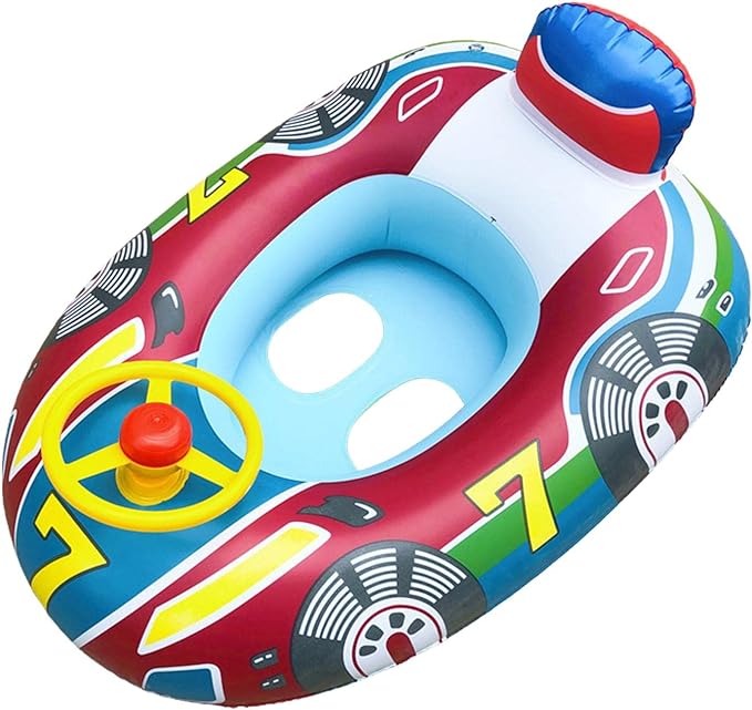 Bote Coche Salva Vidas Flotador Inflable Niños Bebes con Sonido