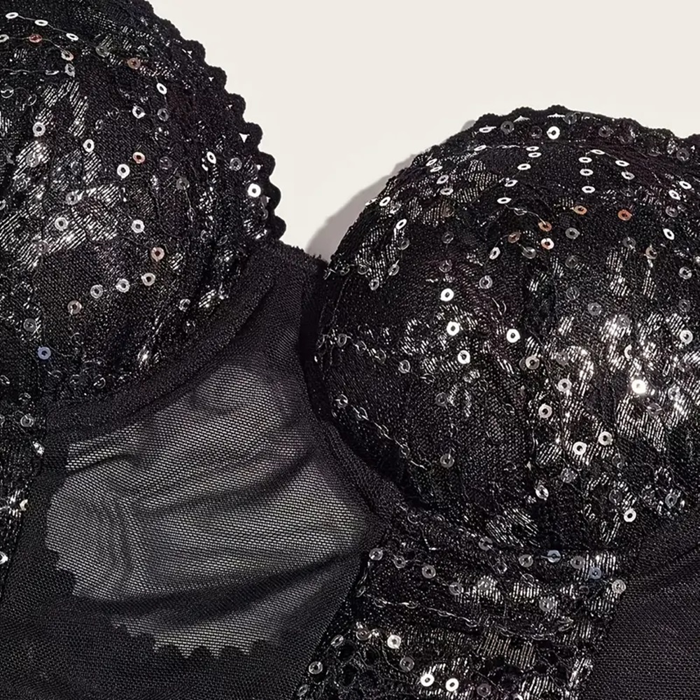 Body de malla con brillos