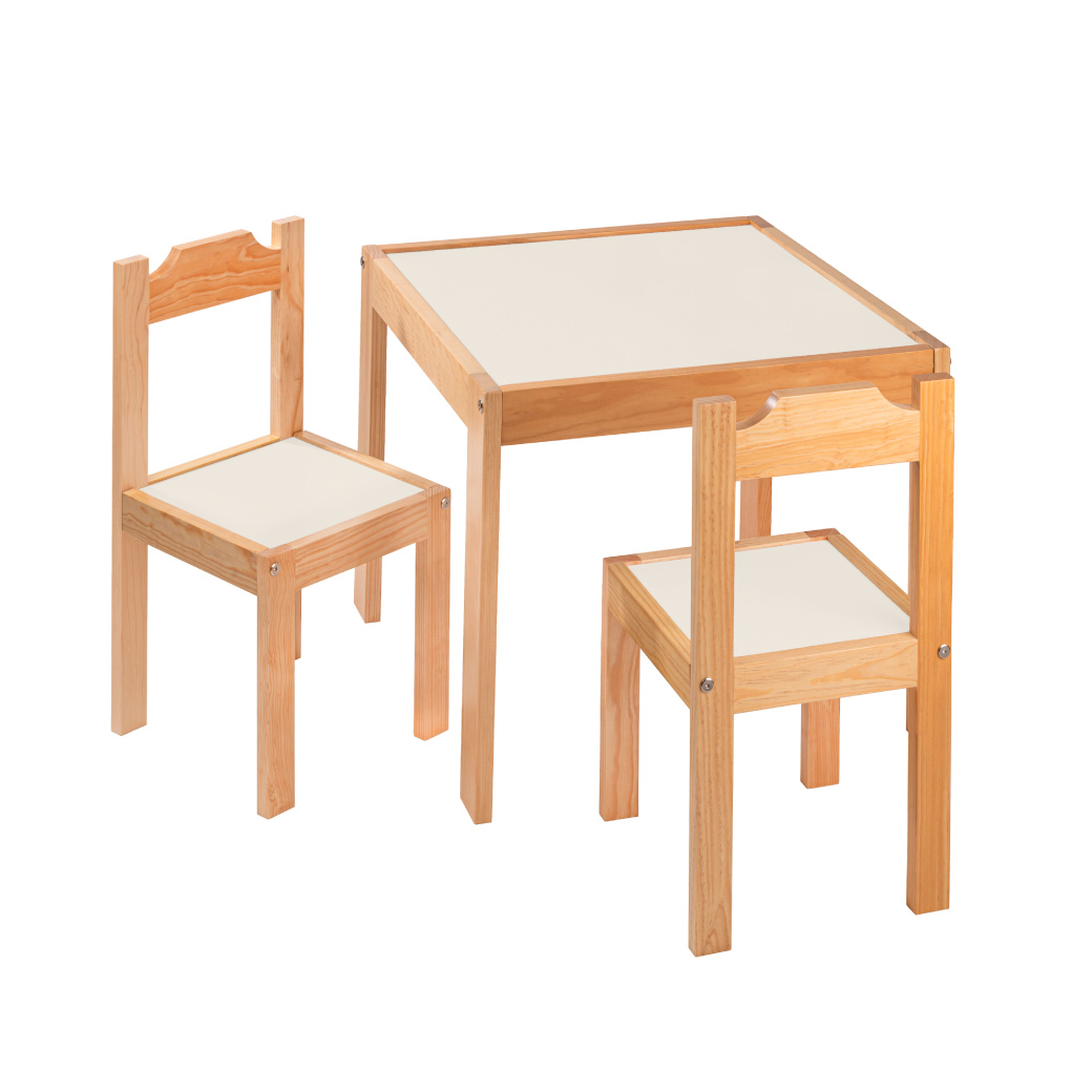 Mesa de madera con dos sillas estilo inglés tamaño infantil 