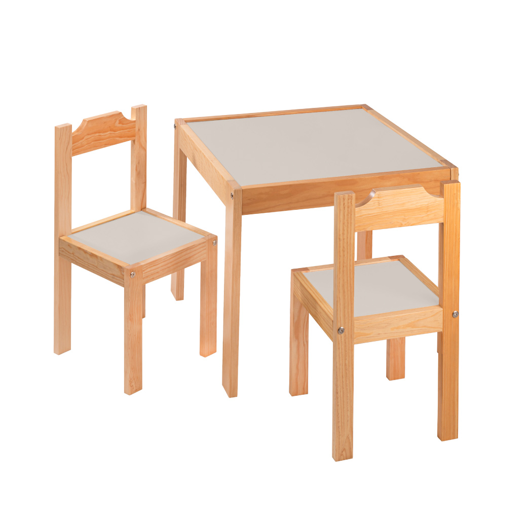 Mesa de madera con dos sillas estilo inglés tamaño infantil 