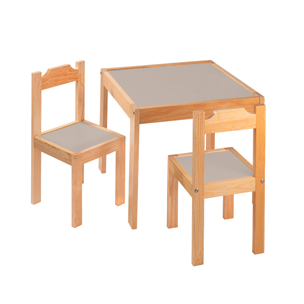 Mesa de madera con dos sillas estilo inglés tamaño infantil 