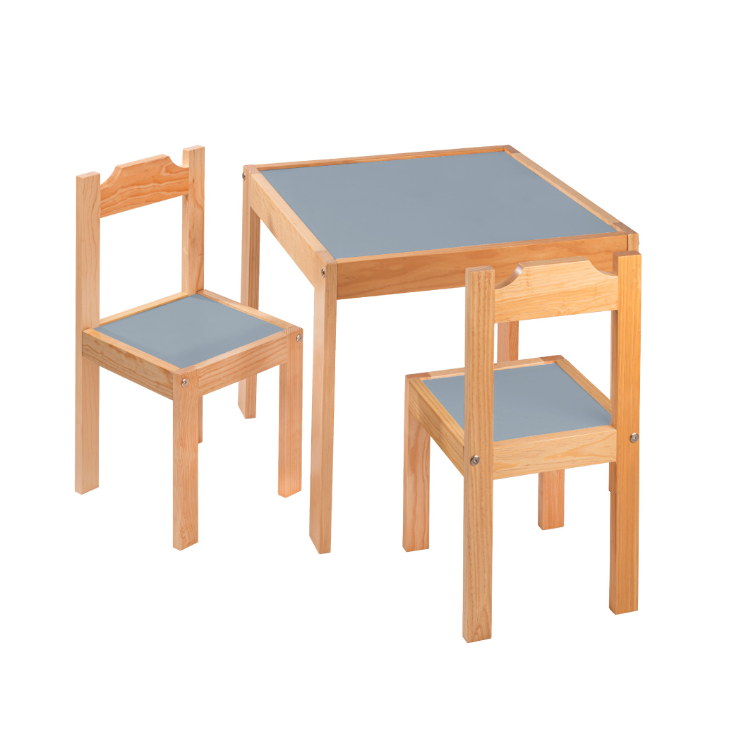 Mesa de madera con dos sillas estilo inglés tamaño infantil 