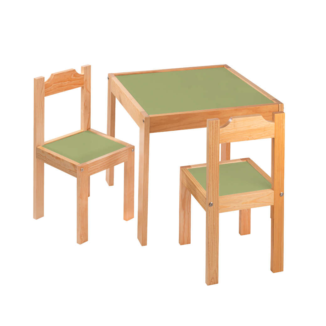 Mesa de madera con dos sillas estilo inglés tamaño infantil 