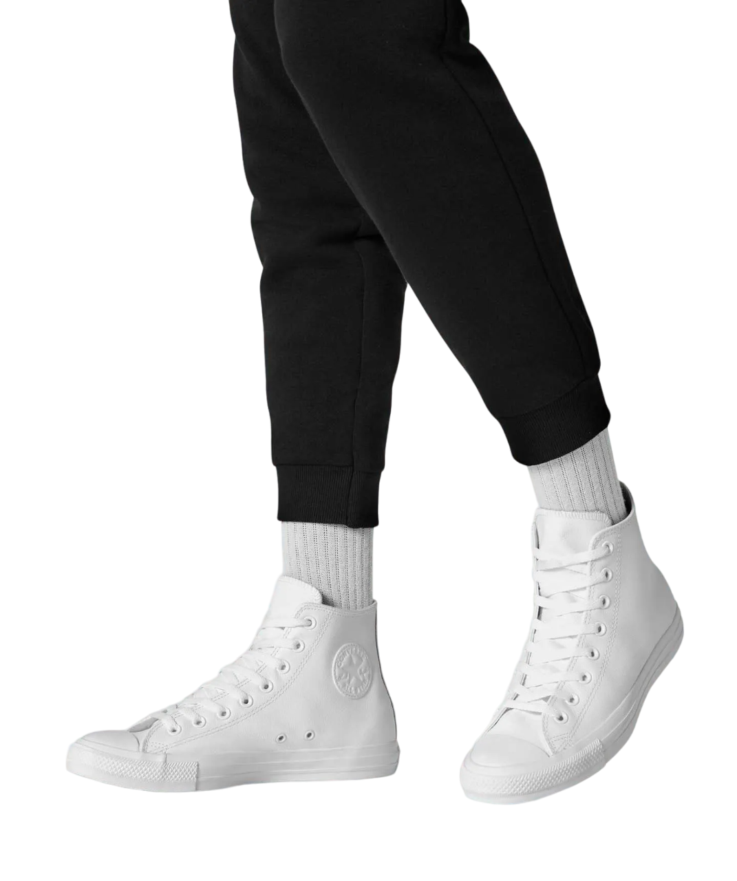 Tenis Converse Chuck Taylor All Star Blancos en Bota de Piel Unisex 1T406