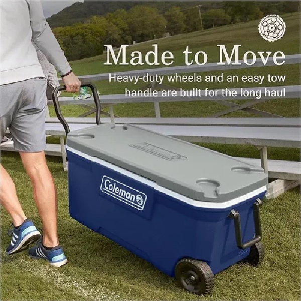 Hielera Coleman 2179154 Con Llantas 100 Qt Porta Vasos