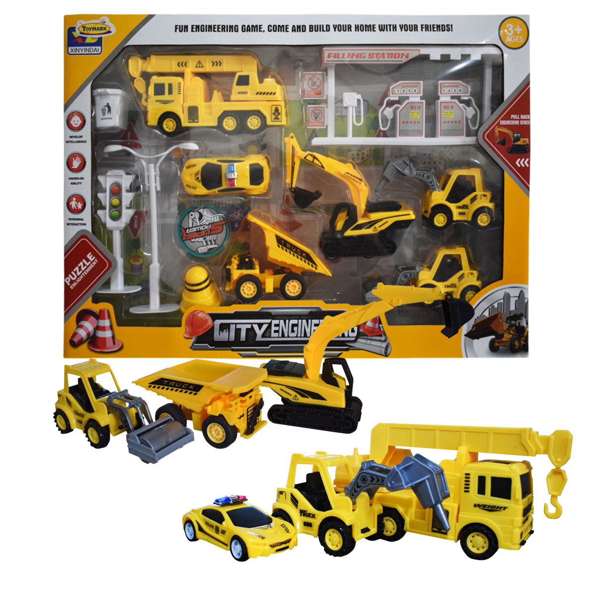 Set De Carros Toymark De Construccion.