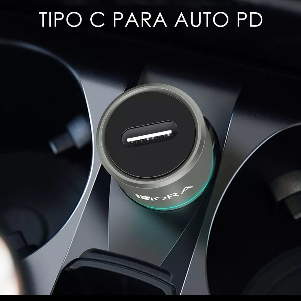 Turbo Cargador Para Auto Tipo C Combo Pd 20W con cable tipo c Carga Rápida En Carro Coche Compatible con Samsung Motorola Huawei Xiaomi Sony HTC 1 Hora GAR156