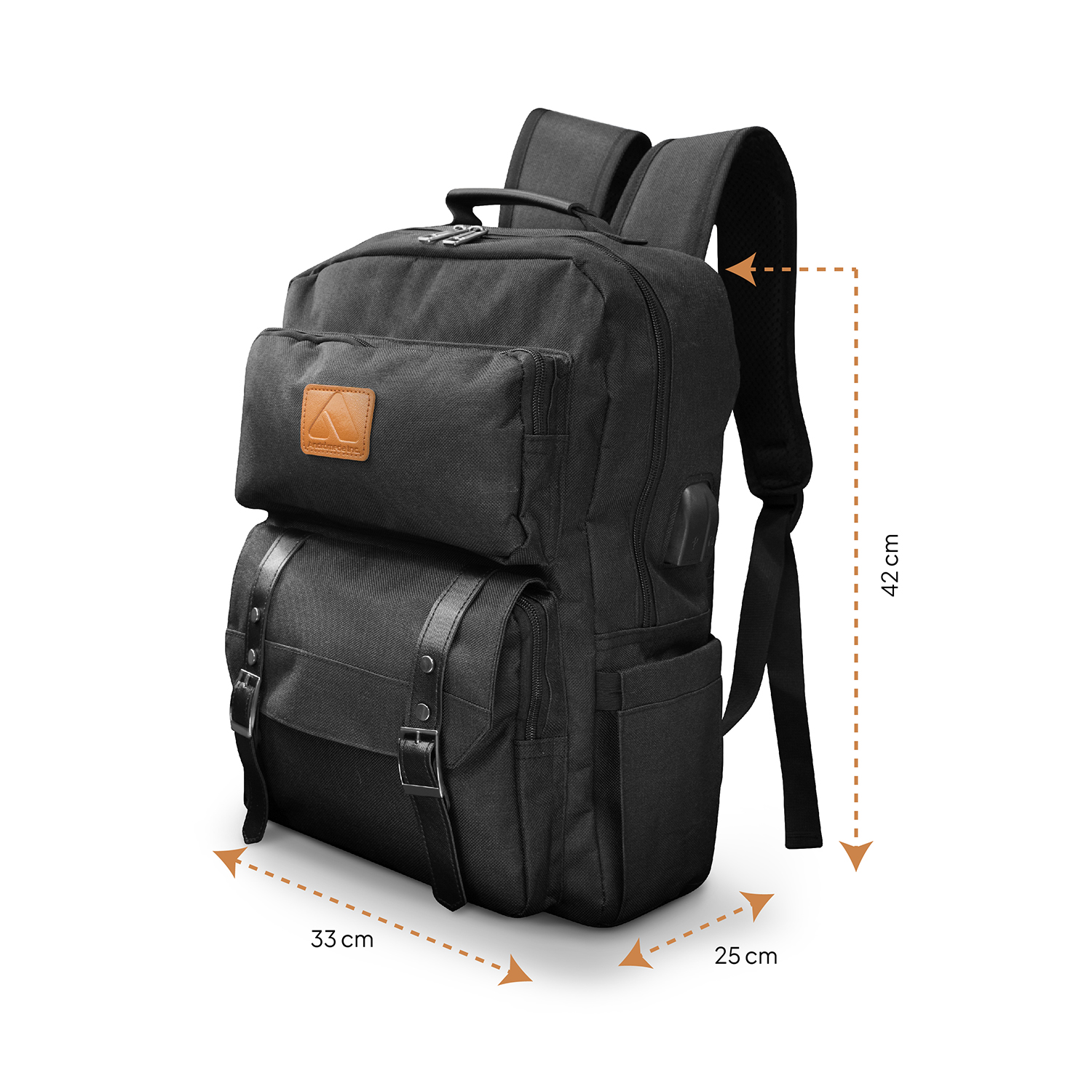 MOCHILA ESCOLAR  PARA LAPTOP CASUAL NEGRA