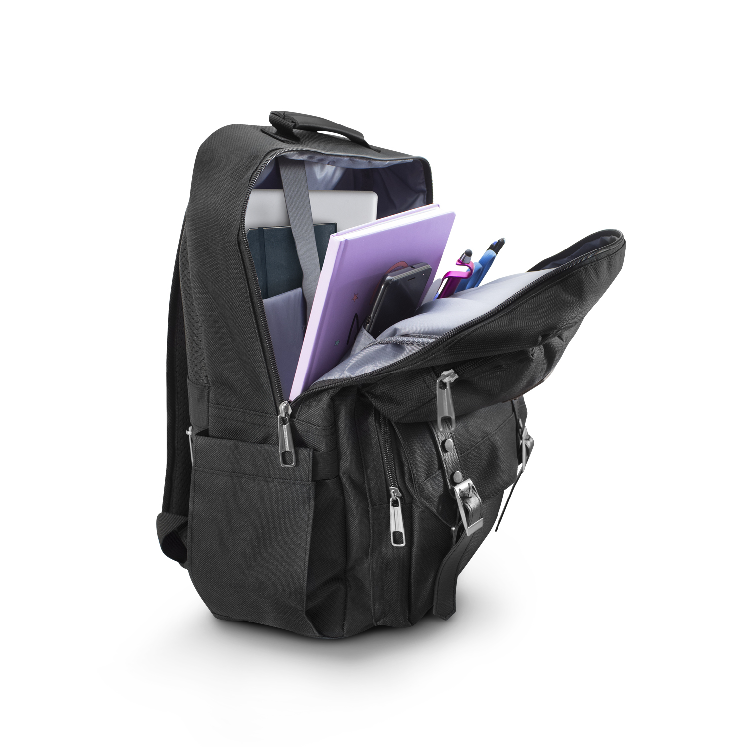 MOCHILA ESCOLAR  PARA LAPTOP CASUAL NEGRA