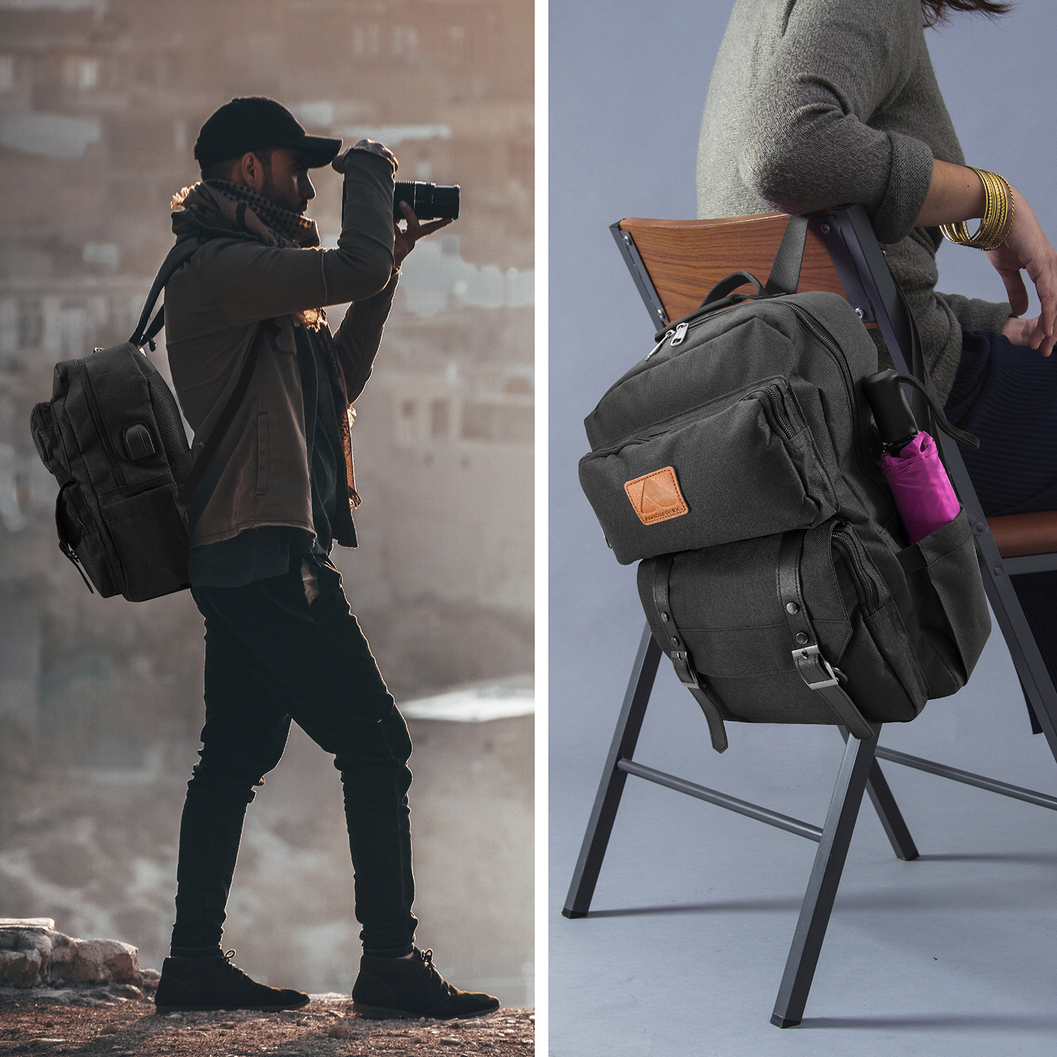 MOCHILA ESCOLAR  PARA LAPTOP CASUAL NEGRA