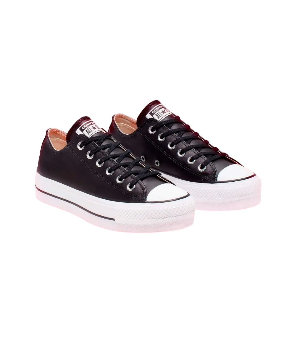 Tenis Converse de Plataforma Lift Negros en Choclo de Piel para Mujer 561681C