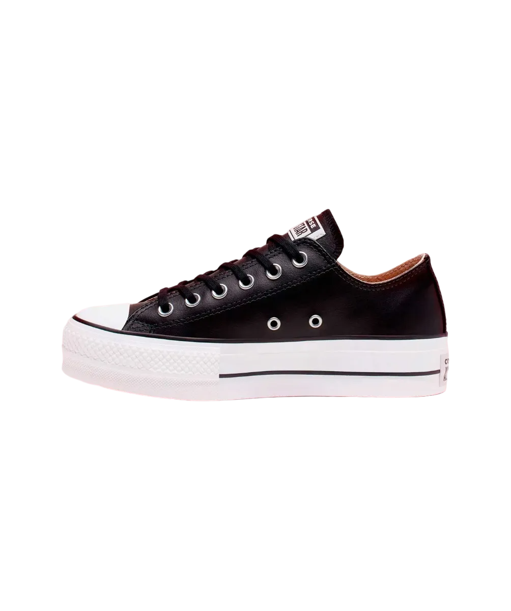 Tenis Converse de Plataforma Lift Negros en Choclo de Piel para Mujer 561681C