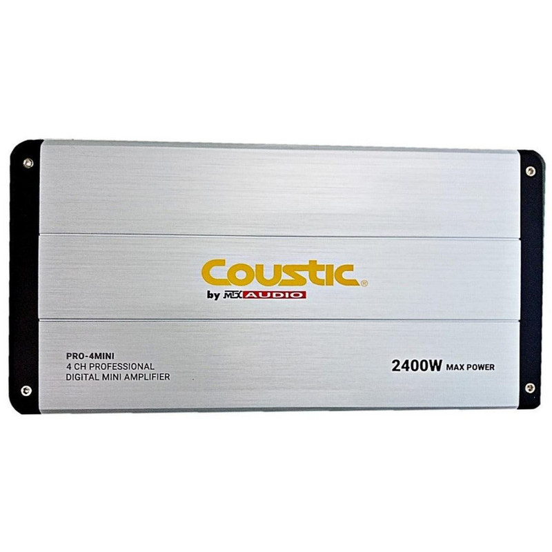 Mini Amplificador Digital Coustic PRO-4MINI 4 Canales  2400 Watts Clase AB 4 Ohms.