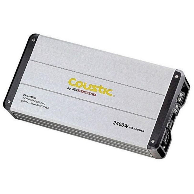 Mini Amplificador Digital Coustic PRO-4MINI 4 Canales  2400 Watts Clase AB 4 Ohms.