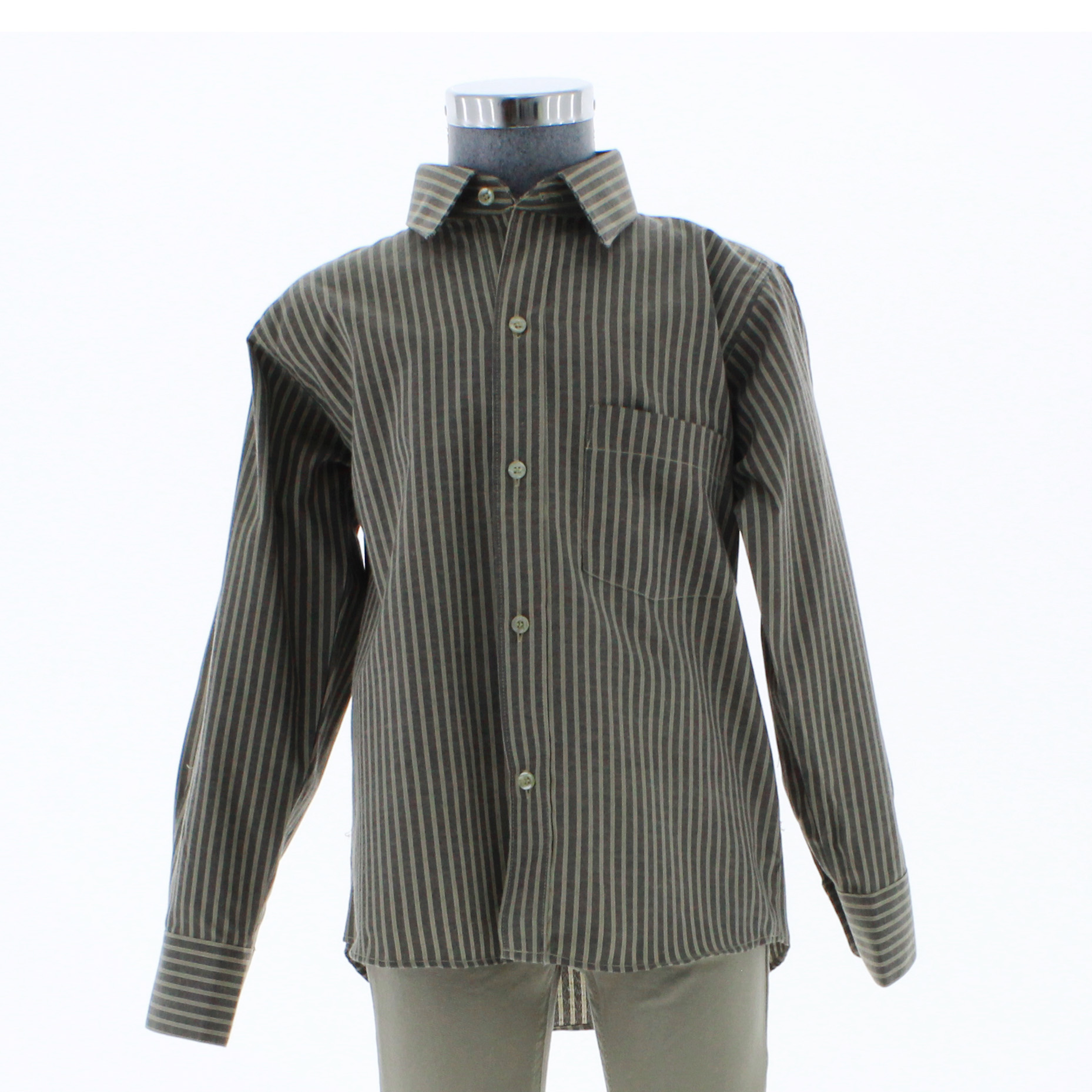 Camisa De Vestir Niño Color Cafe Rayas 3671 2 A 18 Años
