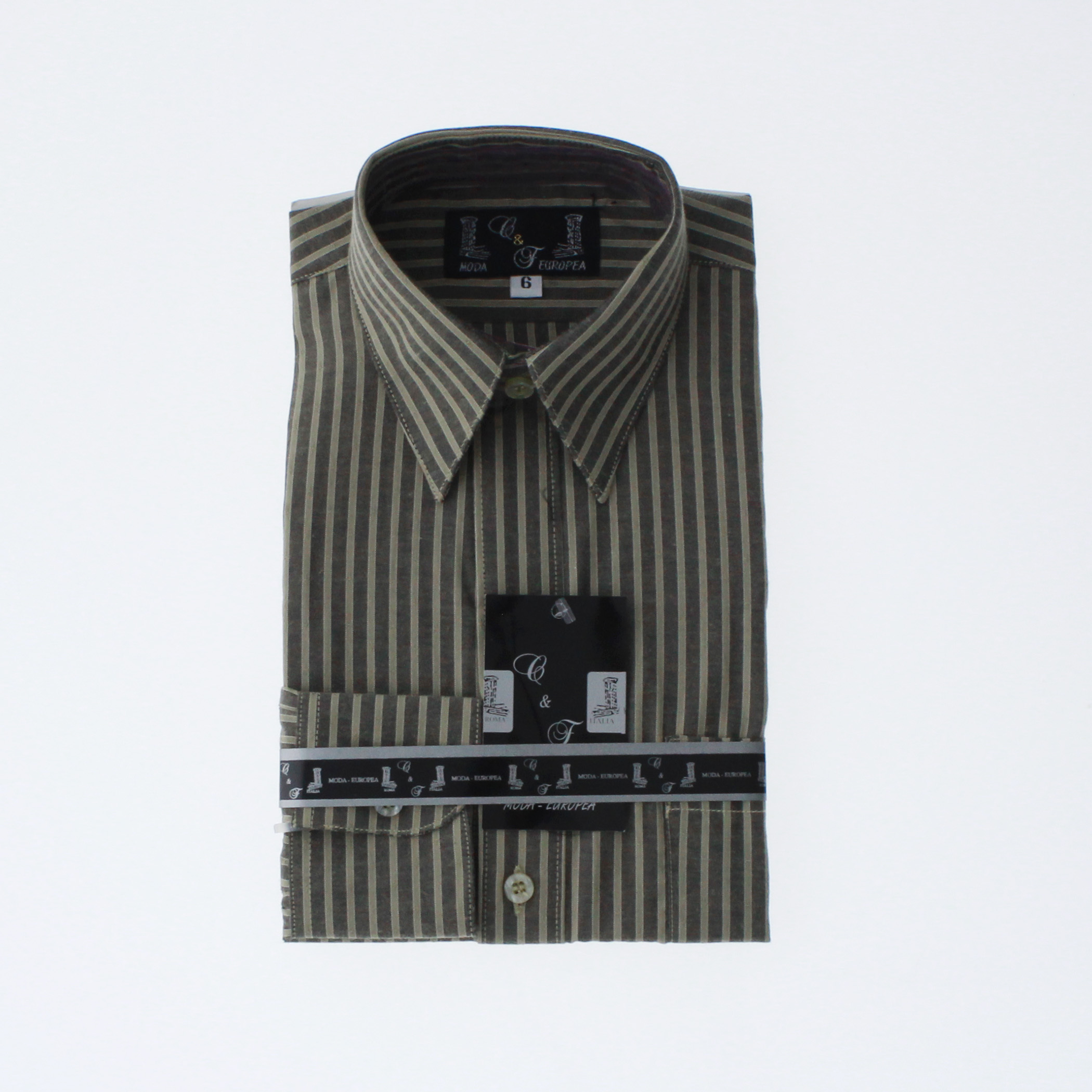 Camisa De Vestir Niño Color Cafe Rayas 3671 2 A 18 Años