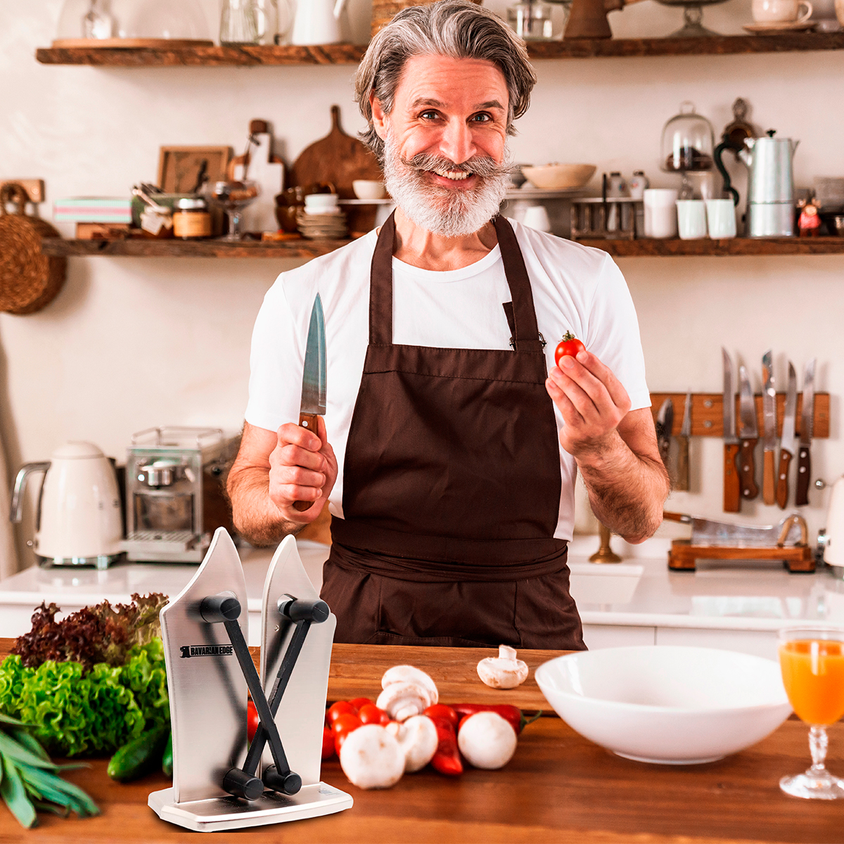 Afilador de Cuchillos Profesional Bavarian Edge Tv Ofertas Manual, Afila, Accesorio de Cocina, Afilador Manual de Cocina para cualquier tipo de Cuchillos