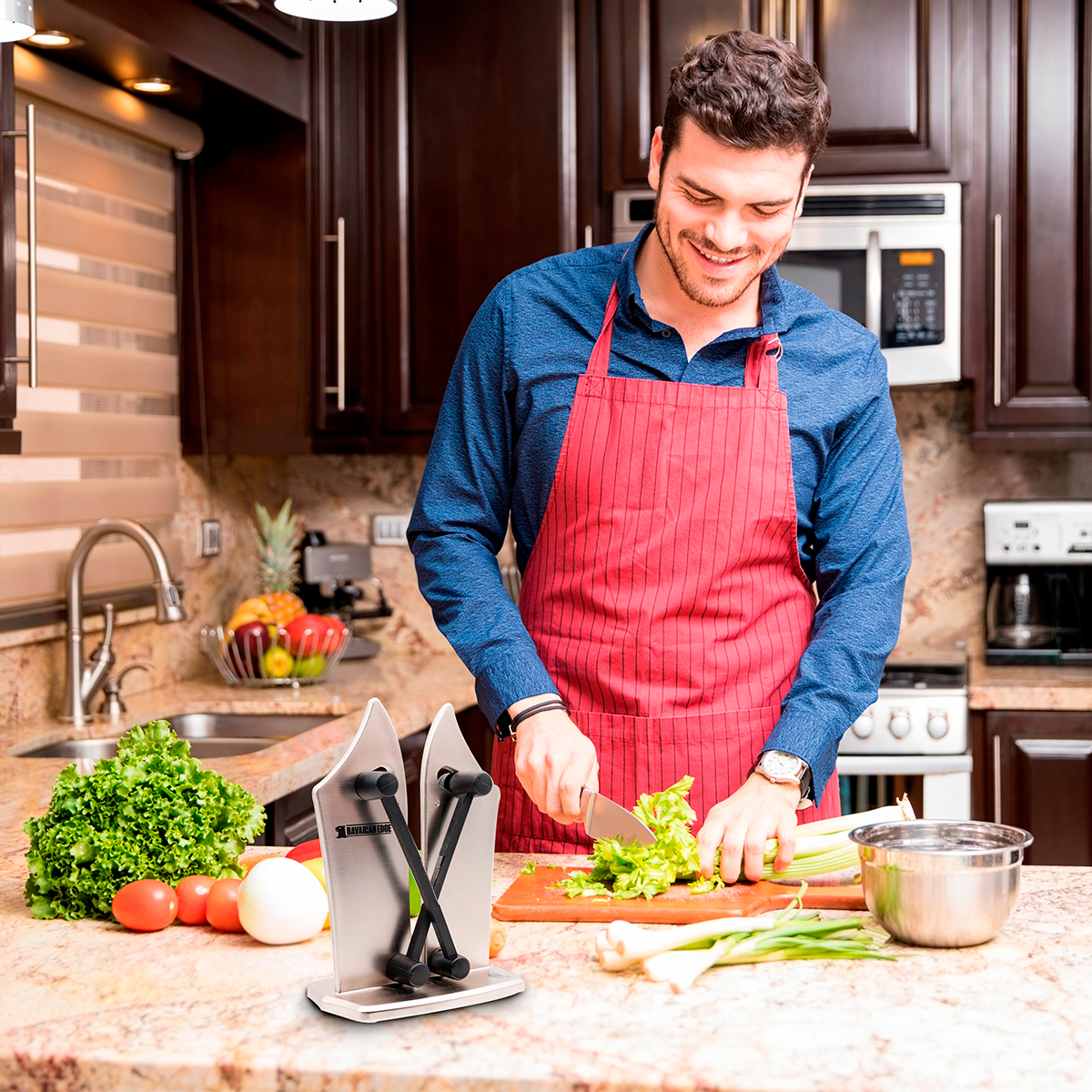 Afilador de Cuchillos Profesional Bavarian Edge Tv Ofertas Manual, Afila, Accesorio de Cocina, Afilador Manual de Cocina para cualquier tipo de Cuchillos