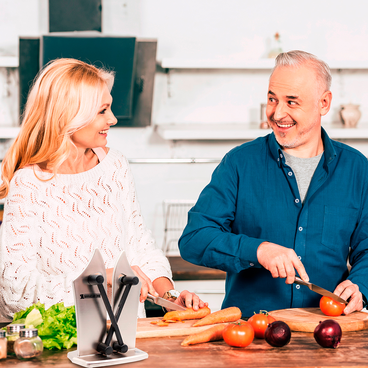 Afilador de Cuchillos Profesional Bavarian Edge Tv Ofertas Manual, Afila, Accesorio de Cocina, Afilador Manual de Cocina para cualquier tipo de Cuchillos