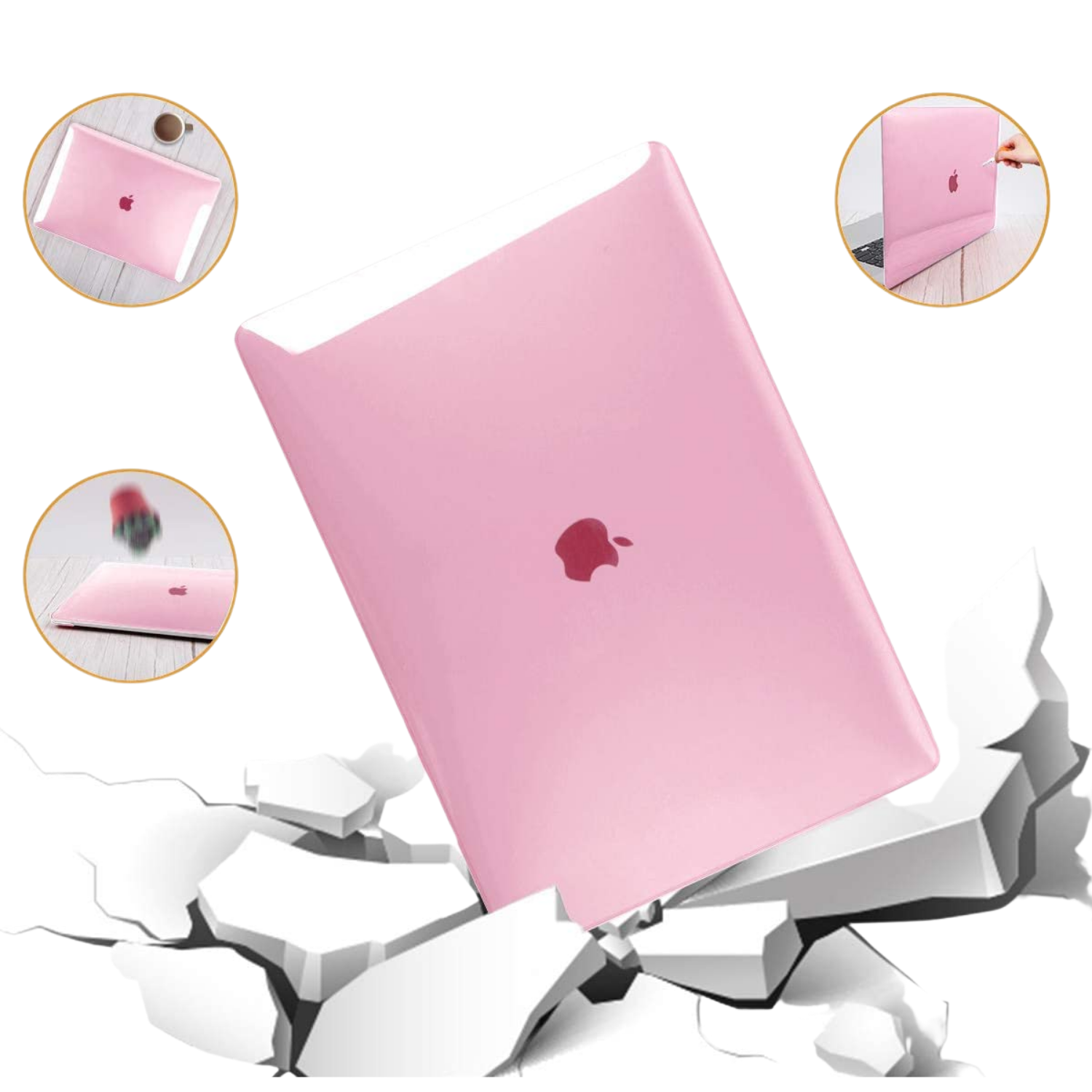 CARCASA FUNDA PROTECTOR CASE izÜg Para Macbook Air M2 2022 Model A2681 CRYSTAL ROSA
