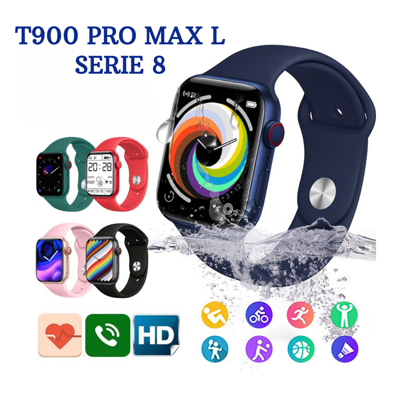 Reloj Inteligente Serie 8 Pro Max L, Smartwatch Pro Max L Unisex Color  Verde