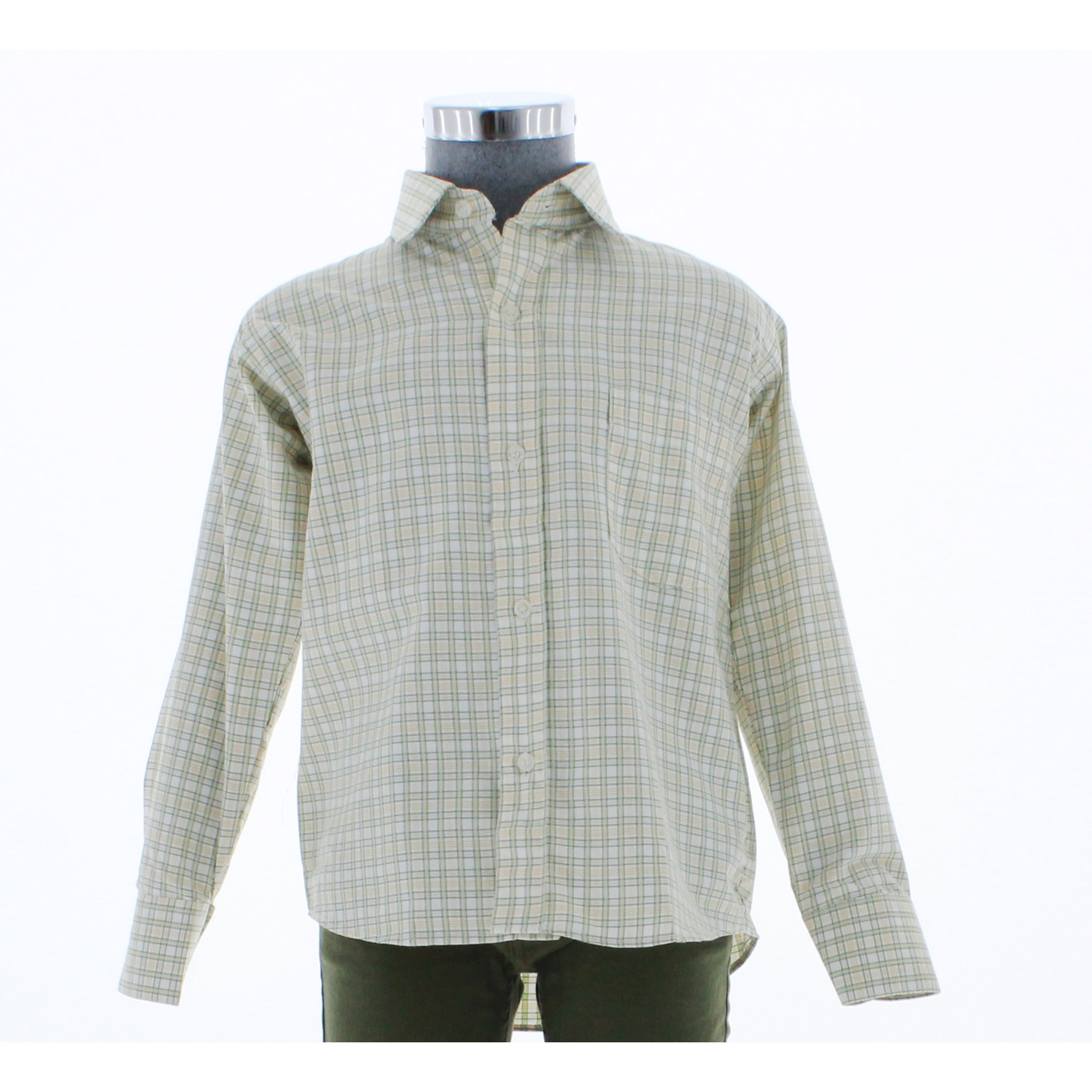 Camisa De Vestir Niño Color Verde Cuadros 3675 1 A 18 Años.