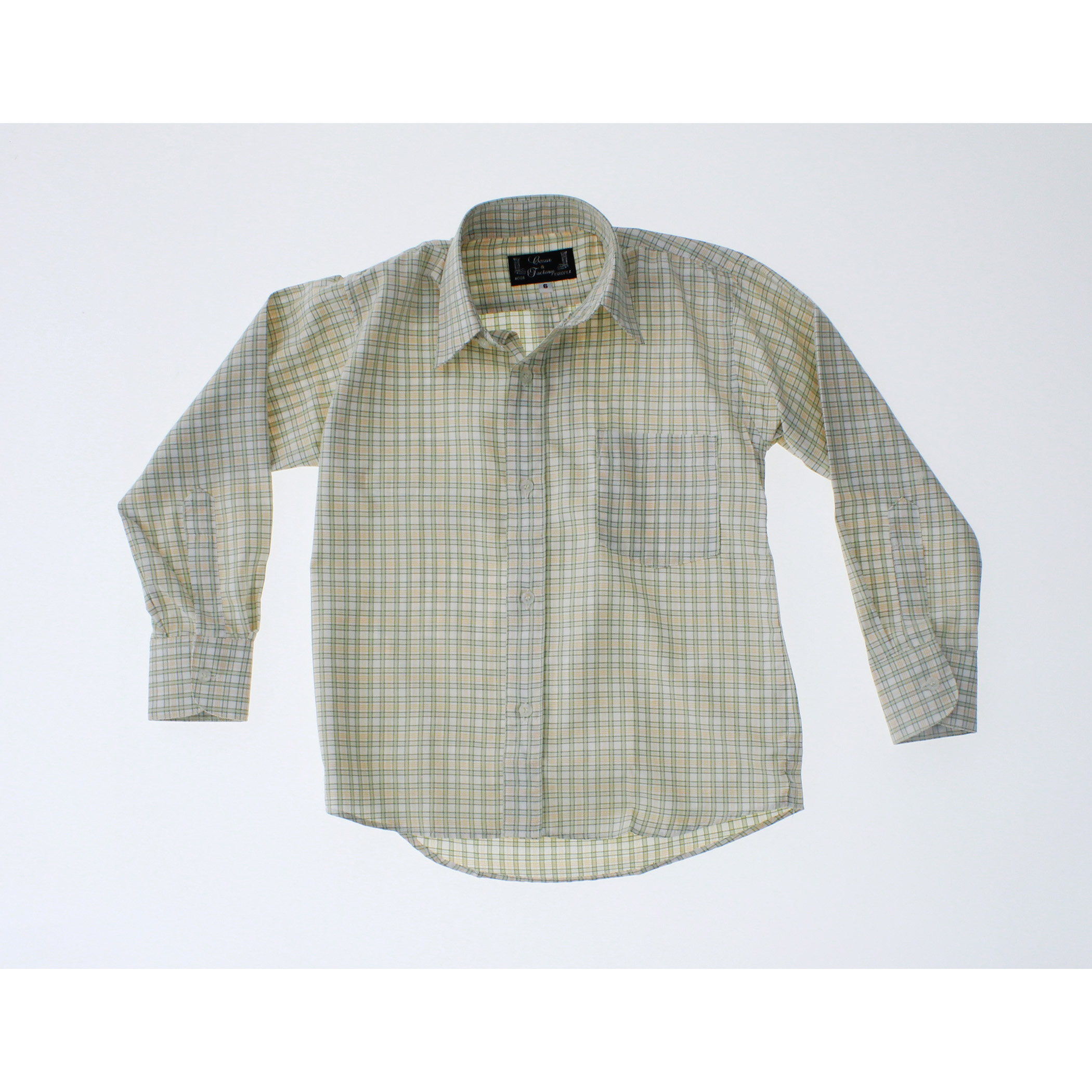 Camisa De Vestir Niño Color Verde Cuadros 3675 1 A 18 Años.