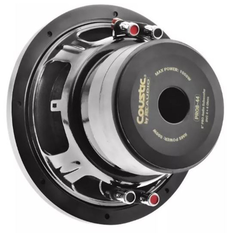 Subwoofer Doble Bobina Coustic PRO8-44 1000 Watts 8 Pulgadas 4 + 4 Ohms DVC.