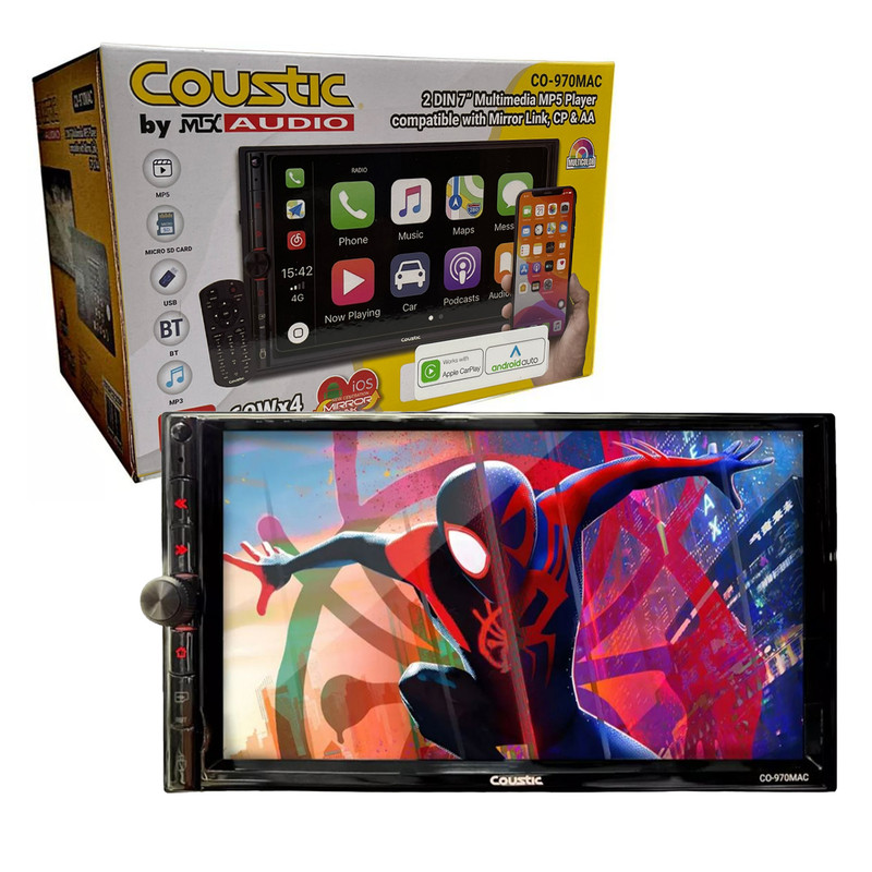 Estéreo 2 DIN Coustic CO-970MAC De 7 PulG MP5 CarPlay 50WX4.