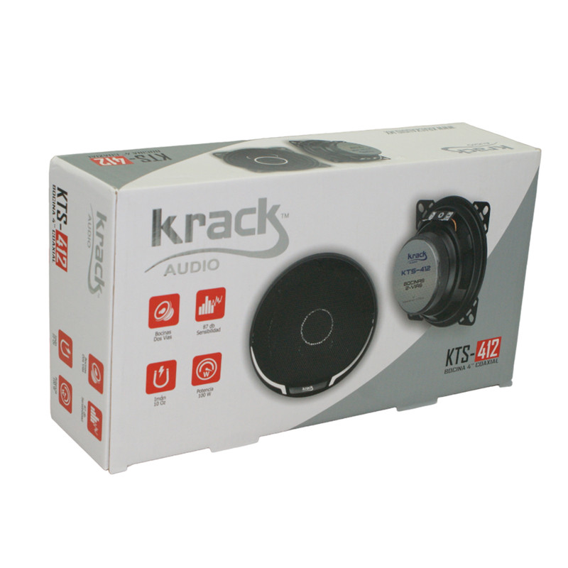  Bocinas de 4 pulgadas marca Krack Audio KTS-412 100w  tipo Coaxial Para Tablero