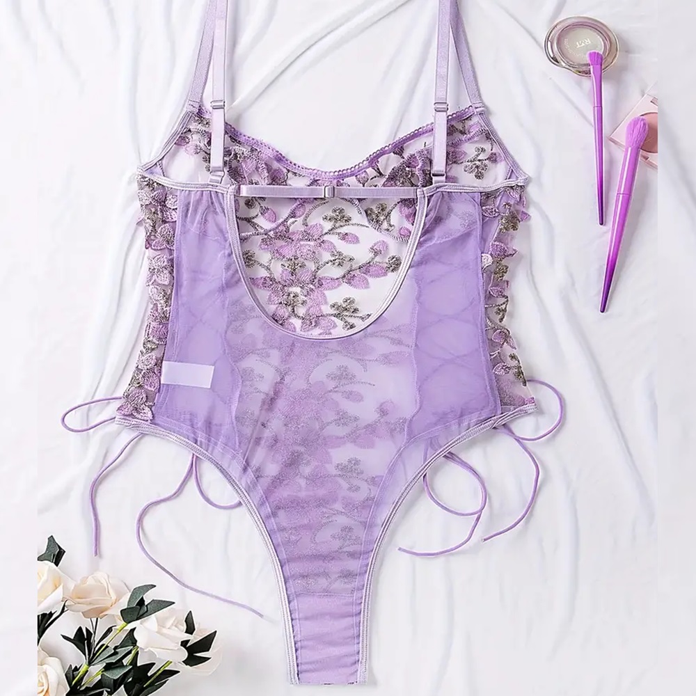 Body De Malla Transparente Con Tanga Sin Espalda