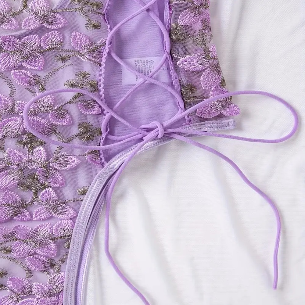 Body De Malla Transparente Con Tanga Sin Espalda