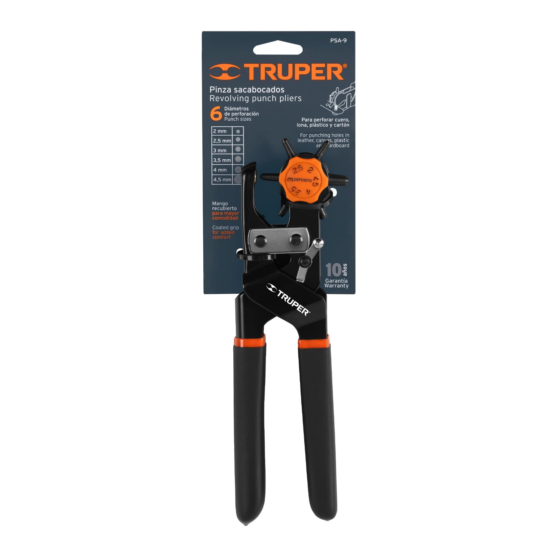 PINZA SACABOCADOS 9" MANGO DE PVC, TRUPER 17340