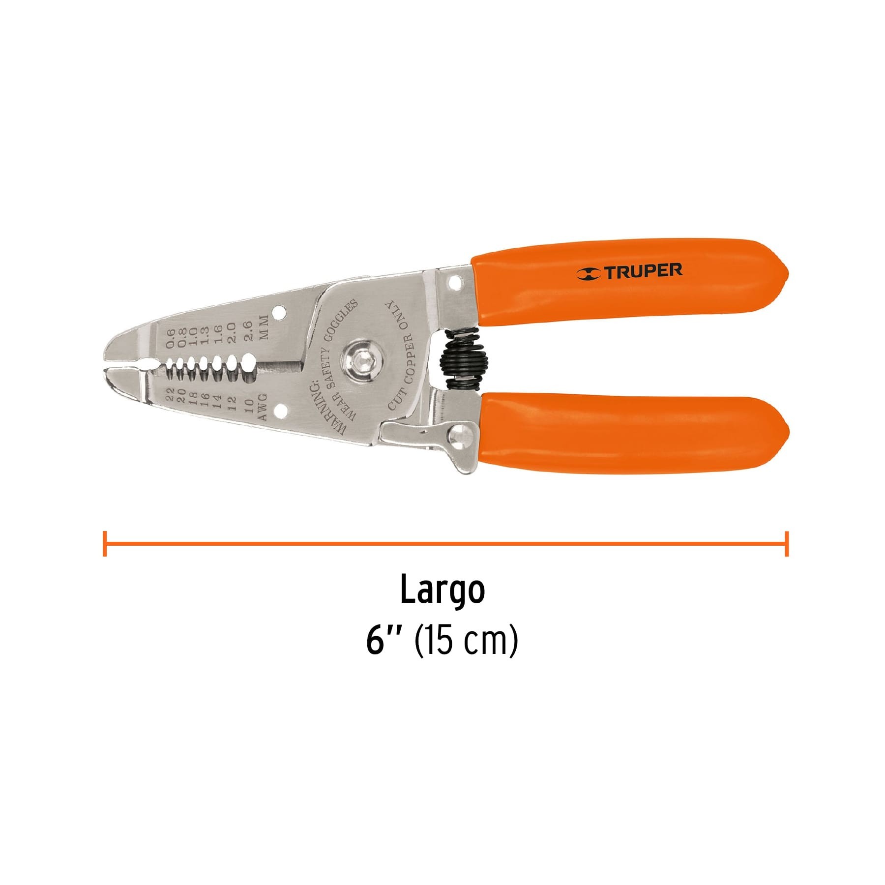 PINZA 6" PELA CABLES 22 A 10 AWG, TRUPER 17356