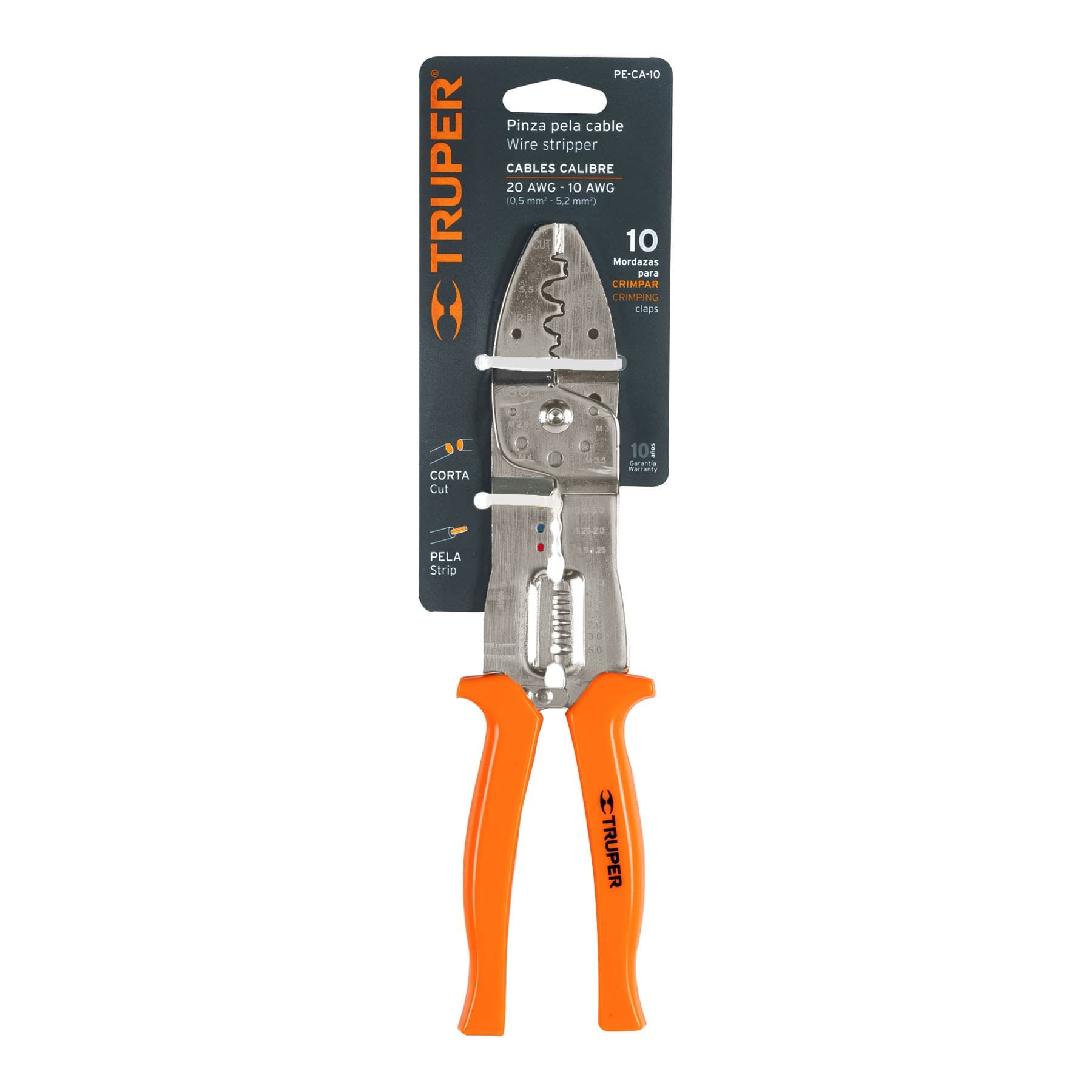 PINZA 10" PELA CABLES 20 A 10 AWG, TRUPER 17358